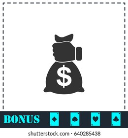 Robbery icon flat. Simple vector symbol and bonus icon