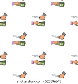 Robbery icon in pattern style isolated on white background. Crime symbol stock vector illustration.