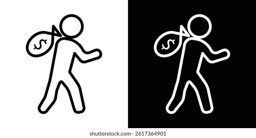 Robbery icon. vector illustration, pictogram isolated. editable