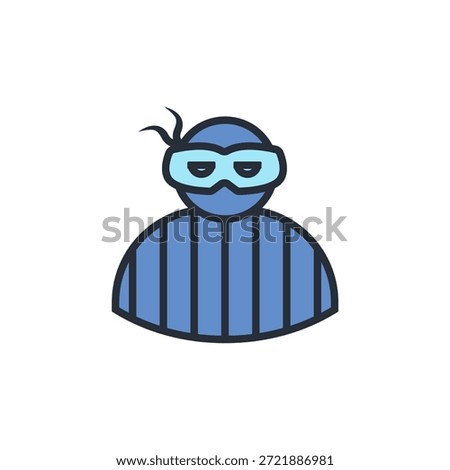 robbery icon. vector.Editable stroke.linear style sign for use web design,logo.Symbol illustration.