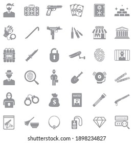Iconos de robo. Diseño plano gris. Ilustración vectorial.