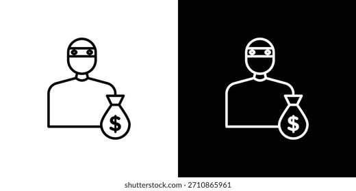 Iconos de robo. iconos de vector de dibujo de línea