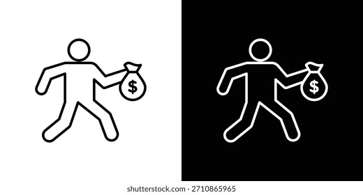Iconos de robo. iconos de vector de dibujo de línea