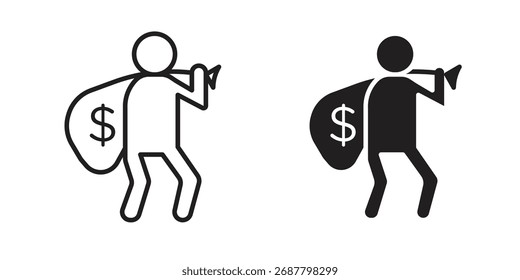 Robbery icons simple vector set. logo sign symbol set