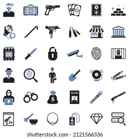 Iconos de robo. Diseño Plano De Dos Tonos. Ilustración vectorial.