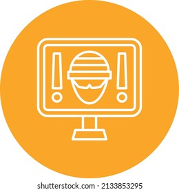 Robbery line circle icon vector image. Can also be used for web apps, mobile apps and print media.