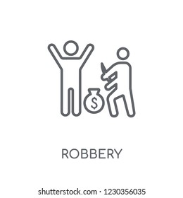 Robbery linear icon. Modern outline Robbery logo concept on white background from Insurance collection. Suitable for use on web apps, mobile apps and print media.