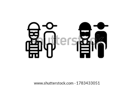 Robbery, Thief, Steal Motorcycle accident Icon, Logo, Vector