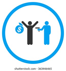 Robbery vector icon. Style is bicolor flat symbol, blue and gray colors, rounded angles, white background.