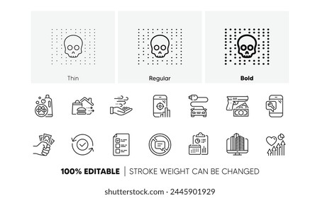 Robbery, Voting ballot and Heart beat line icons. Pack of Enterprise, Pet shampoo, Car charge icon. Stop talking, Cyber attack, Phone repair pictogram. Report, Security confirmed. Line icons. Vector