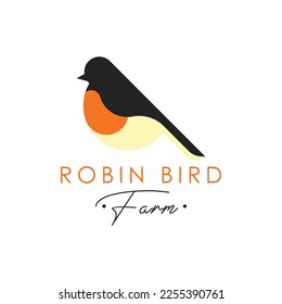 Robbin bird logo design concept vector. Animal logo design template