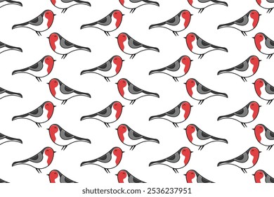 Robbin bird seamless pattern background template. Bird background template