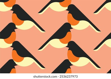 Robbin pássaro sem costura modelo de fundo padrão. Modelo de plano de fundo de pássaro