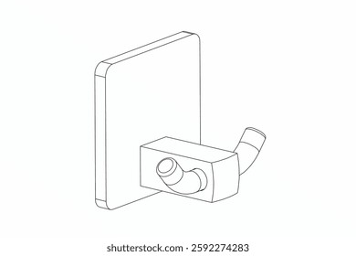 Robe Hook Double, for towels and clothes in the bathroom vector illustrator