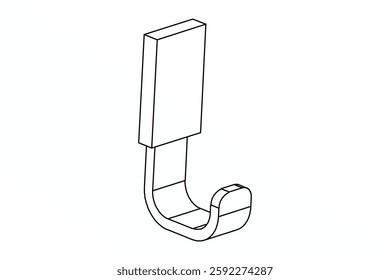 Robe Hook Single, for towels and clothes in the bathroom fittings vector illustrator