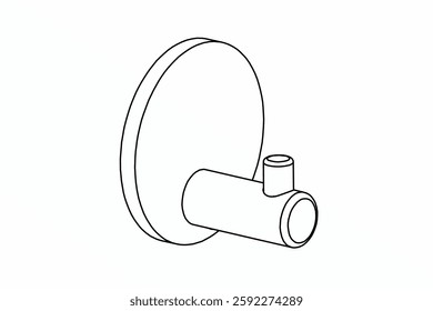 Robe Hook, for towels and clothes in the bathroom fittings vector illustrator line drawing