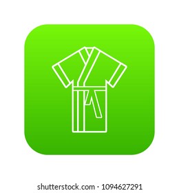 Robe icon green vector isolated on white background