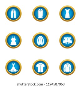 Robe icons set. Flat set of 9 robe vector icons for web isolated on white background