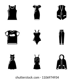 Robe icons set. Simple set of 9 robe vector icons for web isolated on white background