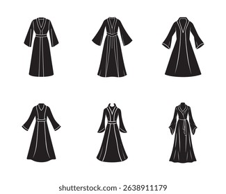 robe sketch icon set silhouette vector illustration
