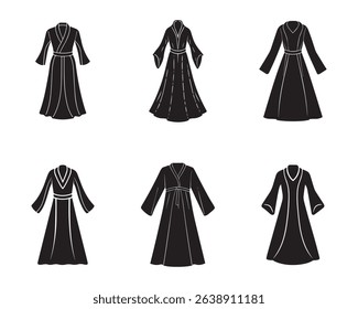 robe sketch icon set silhouette vector illustration
