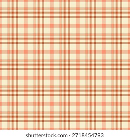 Robe tartan vetor xadrez, fundo de tecido de textura efeito. Cowboy têxtil verificar o padrão sem emenda na paleta de cores claras e vermelhas.