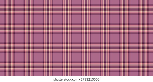 Robe Textur Hintergrund Tartan, Clan Vektor Stoffmuster. Wiederkehrender Textilcheck, nahtlos in rosa und roten Farbpaletten plattiert.