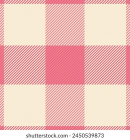 Robe texture fabric seamless, trade background check tartan. Contemporary vector plaid textile pattern in red and antique white color.