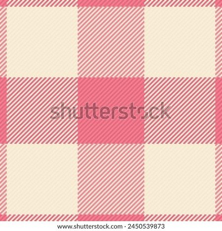 Robe texture fabric seamless, trade background check tartan. Contemporary vector plaid textile pattern in red and antique white color.