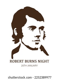 Robert Burns Night 25th January Scottish heritage festival. Vector vintage illustration