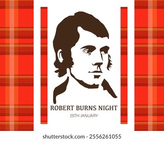 Robert Burns Night 25th January Scottish heritage festival. Vector vintage illustration