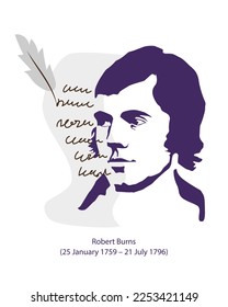 Robert Burns years of life Night 25th January Scottish heritage festival. Vector vintage illustration