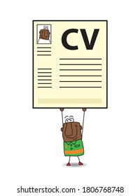 Robert está buscando un trabajo. Él tiene un gigantesco currículum vitae