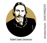 Robert Louis Stevenson is a Scottish writer and poet, author of adventure novels and stories, the largest representative of neo-romanticism. Hand drawn vector illustration