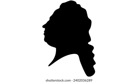 Robert Walpole, 1st Earl of Orford,black isolated silhouette