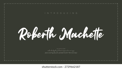 Roberth Machette, Classy elegante fonte, tipo vintage ou luxo premium typeface, vetor Inglês alfabeto real. Tipografia clássica em estilo art déco moderno ou antigo, letras de serifa para moderno.