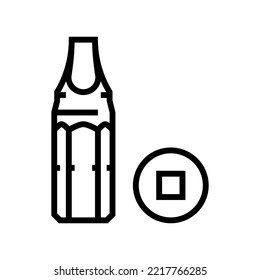 vector de icono de línea de bits del destornillador de robertson. señal de bits del destornillador de robertson. símbolo de contorno aislado ilustración negra