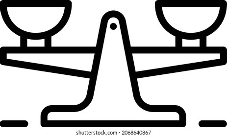 Roberval balance Concept, pan balance Vector Line Icon Design, Weight Measuring device Symbol, Mass balances Sign, Traditional scale Stock Illustration