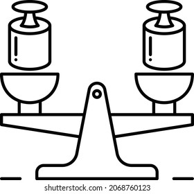 Roberval balance Concept, pan balance Vector Icon Design, Weight Measuring device Error Symbol, Mass balances Sign, calibration and Vibration Stock Illustration