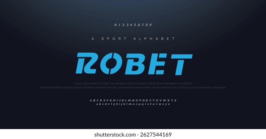 Robet Minimal font creative modern alphabet. Typography with dot regular and number. minimalist style fonts set.