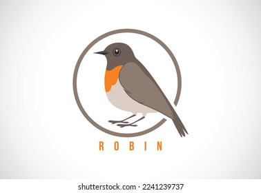 Robin Vogel in einem Kreis. Robin Vogel Logo Design Vorlage Vektorgrafik
