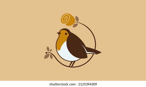 Robin Bird Logo Design Concept Vector. Animal Logo Template Vector