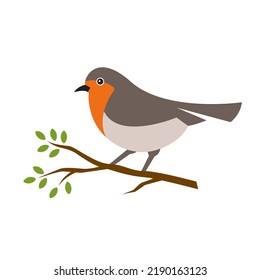 robin bird logo icon vector illustration in flat style