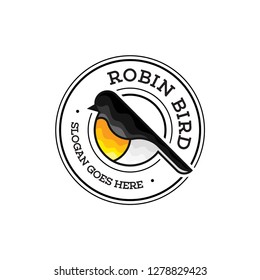 Robin bird logo template. Animal logo vector. Pet bird logo template