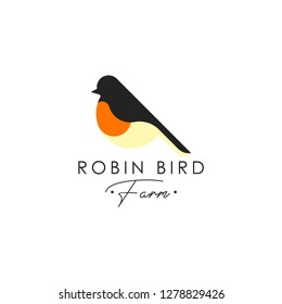 Robin bird logo template. Animal logo vector. Pet bird logo template