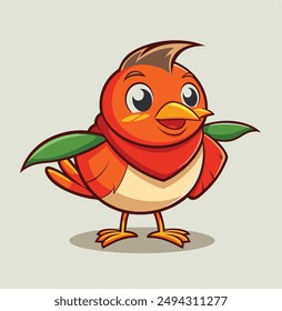 robin bird mascot isolated vector