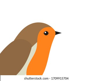 Robin Bird Portrait. Vector Illustration.