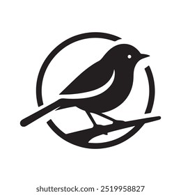 Robin bird silhouette vector illustration.