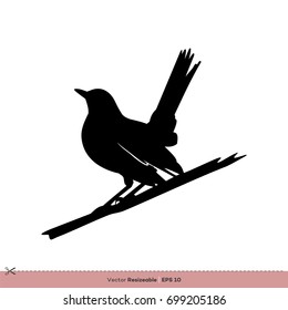 Robin - Bird Silhouette Vector Logo Template Illustration Design. Vector EPS 10.