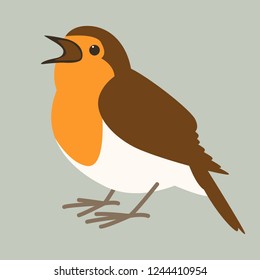 robin bird , vector illustration ,flat  style